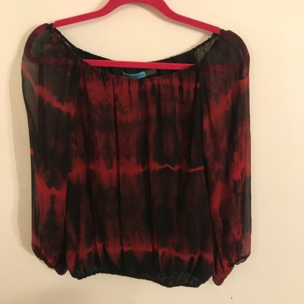 NWT - Alice + Olivia Silk Tie Dye Peasant Top